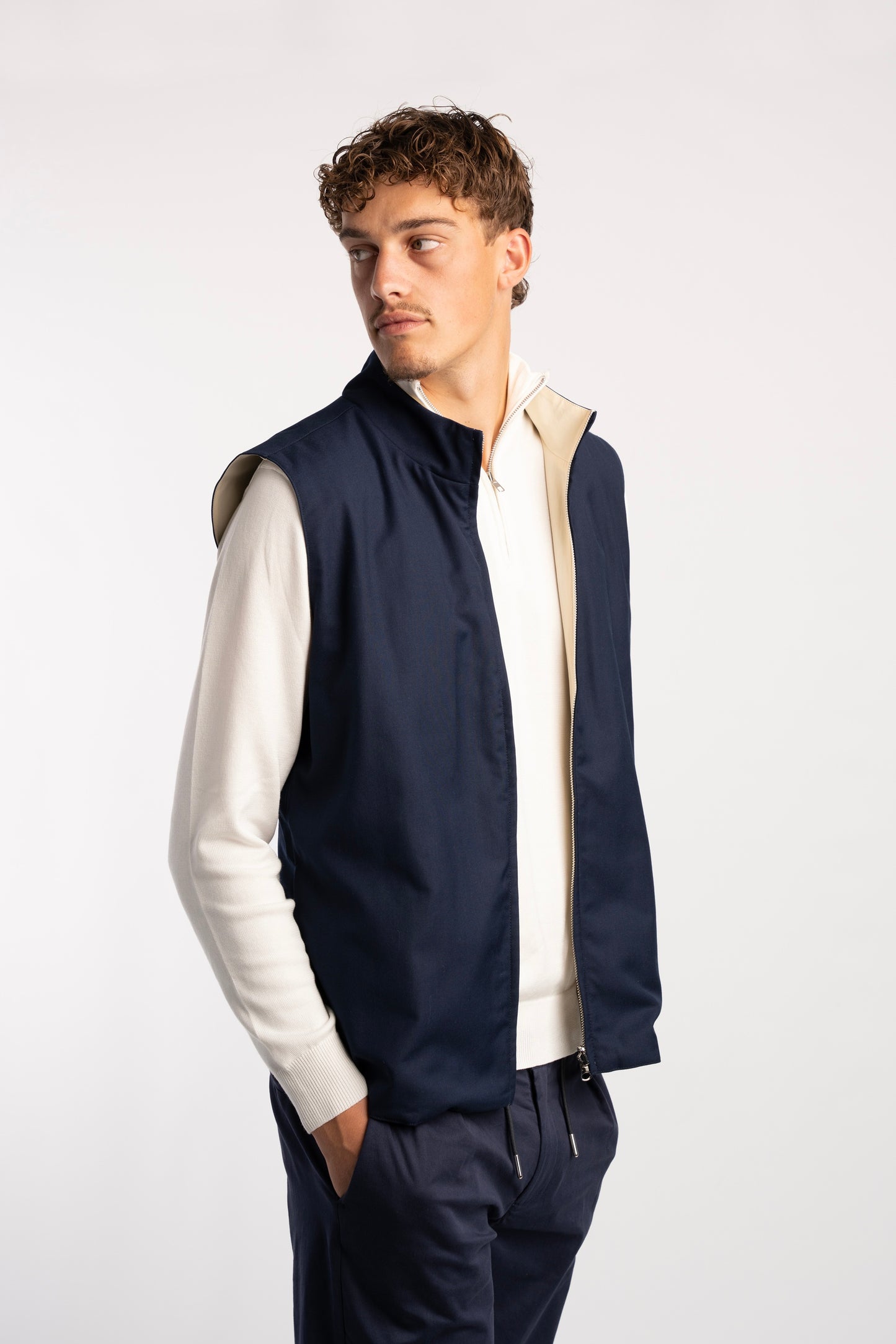 Navy Blue / Off-White Bodywarmer Reversible