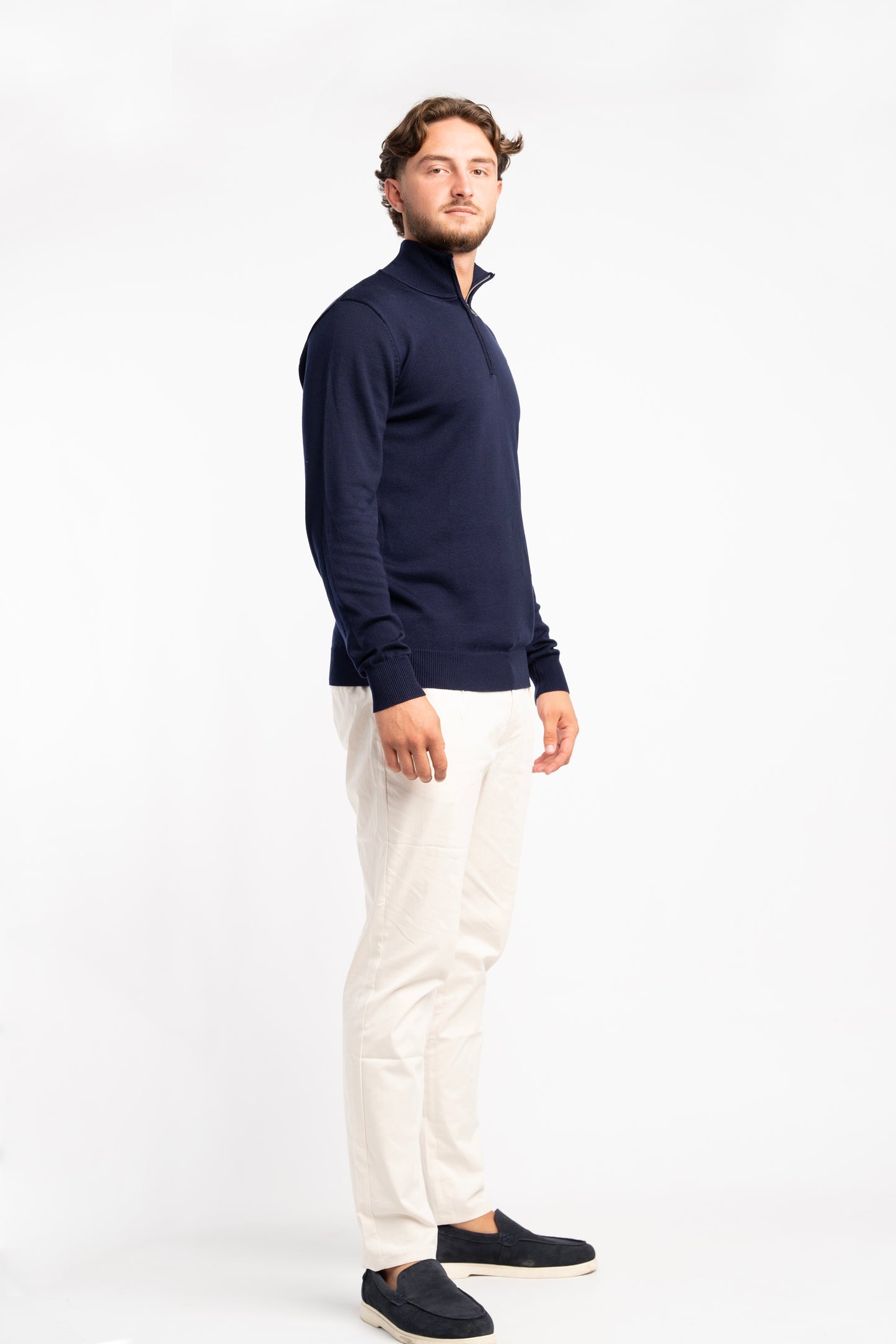 Zip Pull-Over Navy Blue