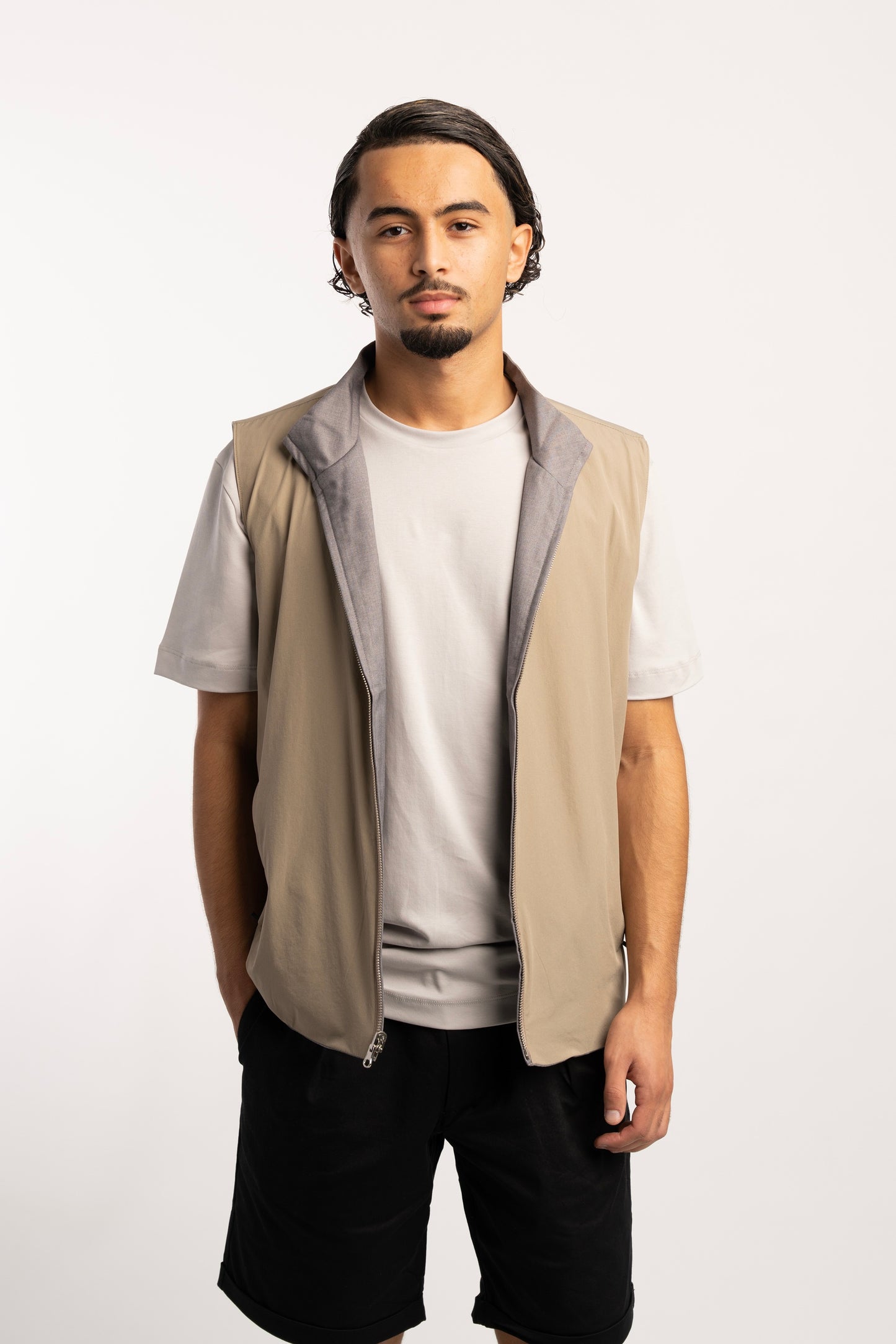 Taupe / Grey Bodywarmer Reversible