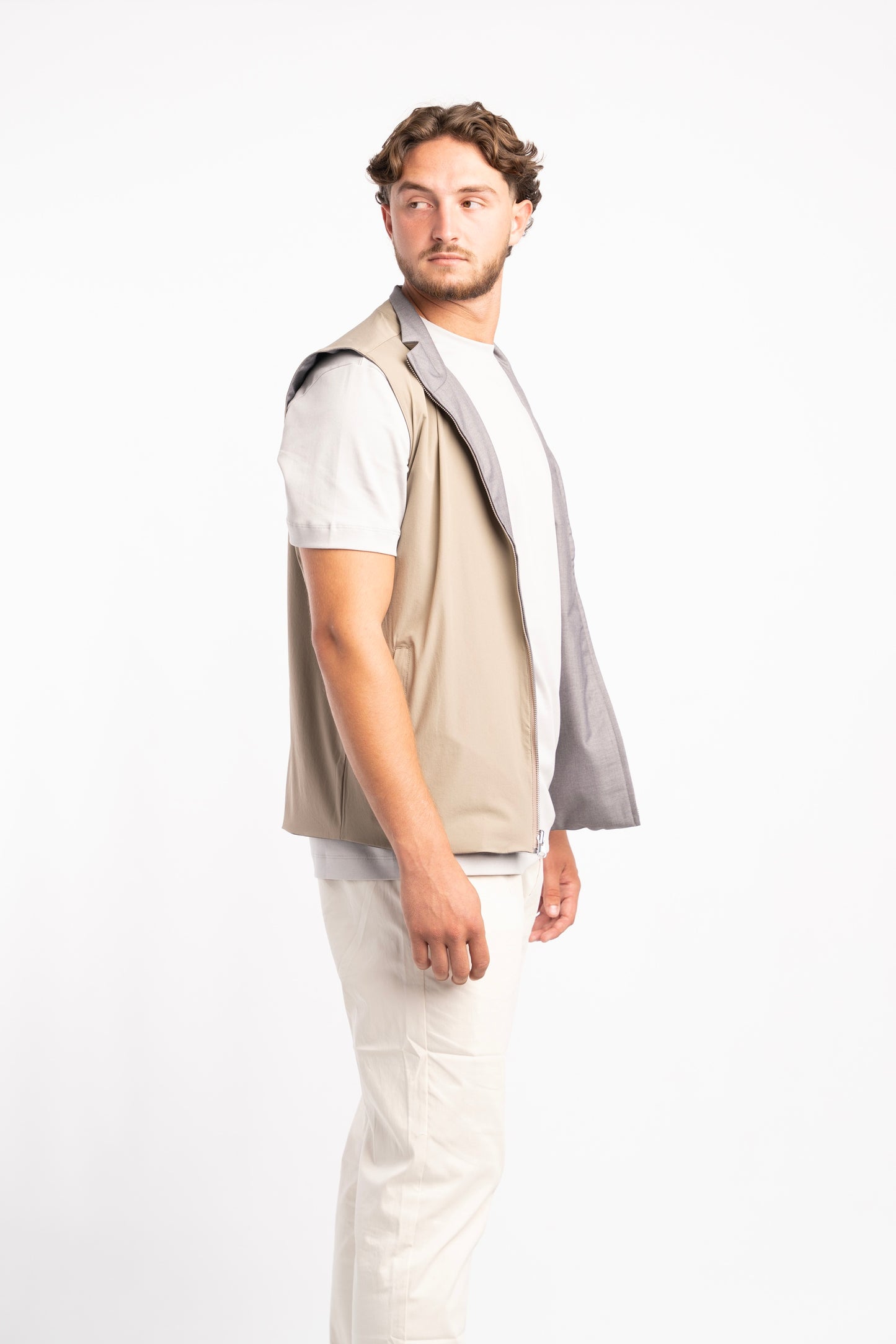 Taupe / Grey Bodywarmer Reversible