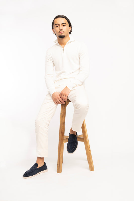 Zip Pull-Over Off-White