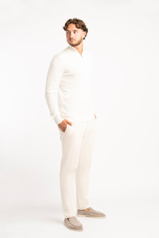 Zip Pull-Over Off-White