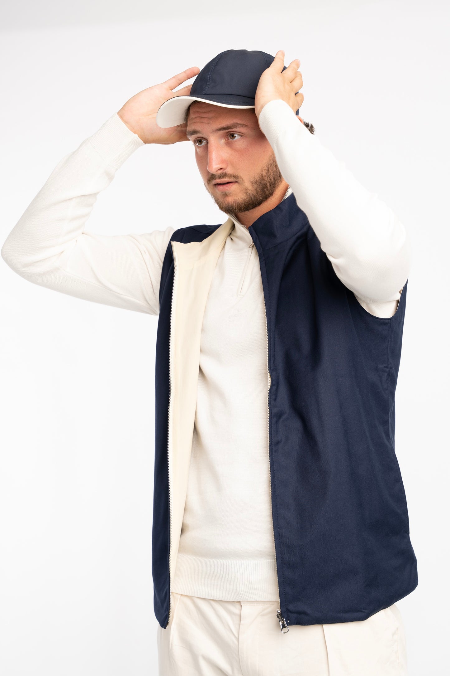 Navy Blue / Off-White Bodywarmer Reversible