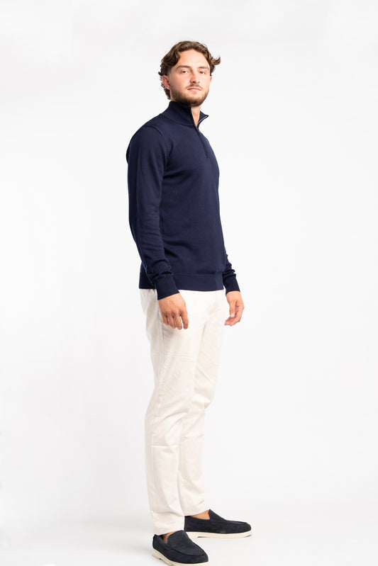 Zip Pull-Over Navy Blue